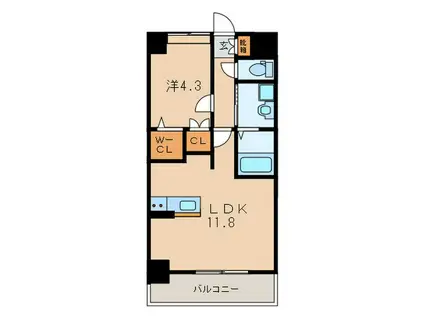 アドヴァンスコート中井(1LDK/4階)の間取り写真