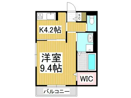 GRANDE・SOTTO(1K/1階)の間取り写真