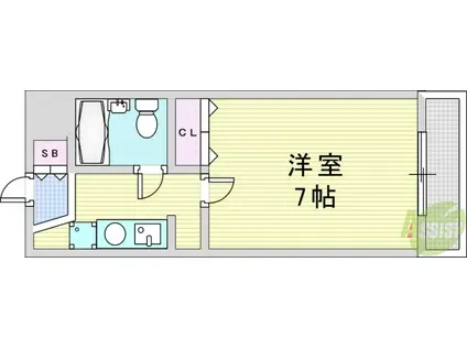 豊富プレジデント柴島(1K/4階)の間取り写真