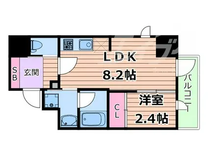 ナットレジデンス都島本通(1LDK/3階)の間取り写真
