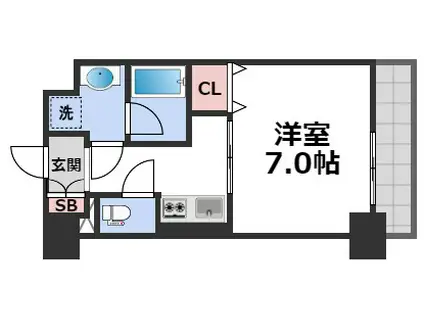 ぐらんすいーと(1K/6階)の間取り写真
