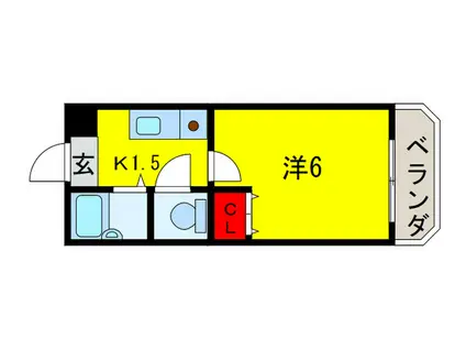 UP-ROAR(1K/4階)の間取り写真