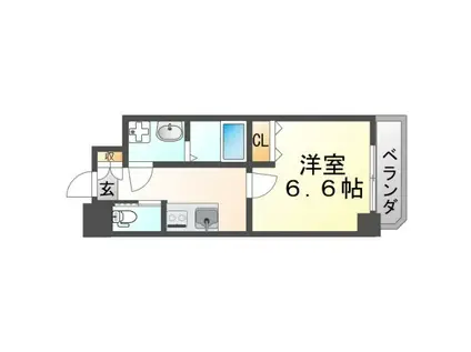 アリビオ江坂垂水町(1K/6階)の間取り写真