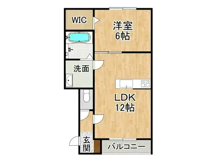 RUBYVI(1LDK/2階)の間取り写真