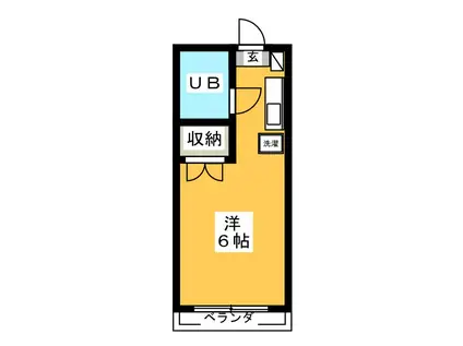 フジハイツ(ワンルーム/2階)の間取り写真