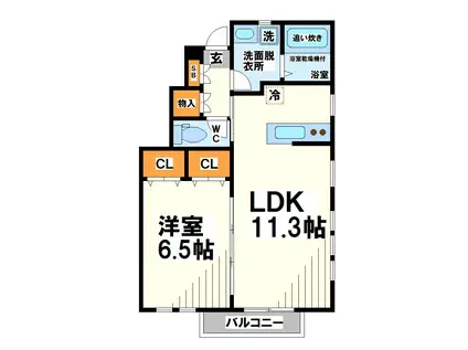 カーサフレスコ 弊社管理物件(1LDK/1階)の間取り写真