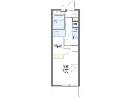 レオパレスバーディーパレス(1K/1階)の間取り写真