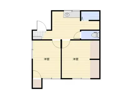 クリキマンション宮脇(2DK/1階)の間取り写真