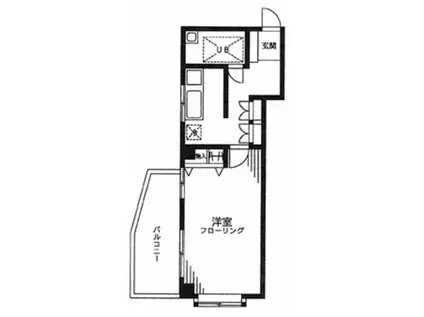 東川口マンション(1K/6階)の間取り写真