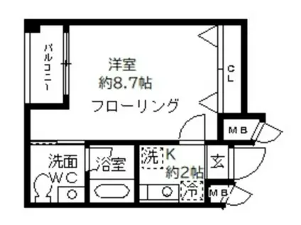 クリサンス小石川(1K/2階)の間取り写真