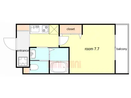 ROOST南武庫之荘(1K/3階)の間取り写真