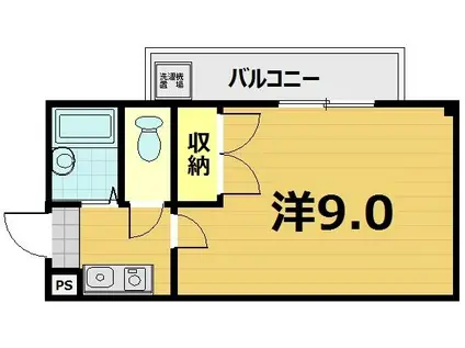 サキゾーメゾン竹鼻(1K/3階)の間取り写真