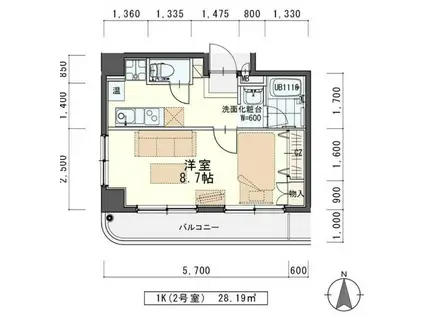マイド祐(1K/4階)の間取り写真