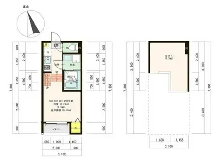 GH上小田井(1K/1階)の間取り写真