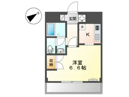 メゾン・ラクウショウ(1K/2階)の間取り写真