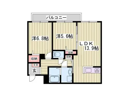 シャーメゾンオリーブ(2LDK/1階)の間取り写真