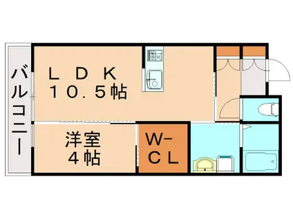 LAVIERE上上津役(1LDK/1階)の間取り写真