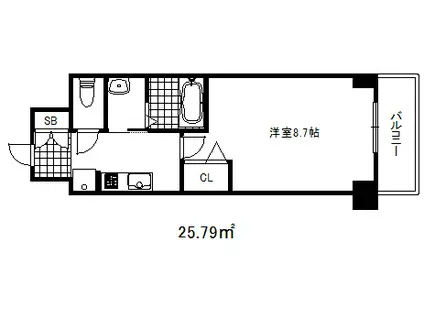 エムジェイシー神戸ハーバーウエスト(1K/2階)の間取り写真