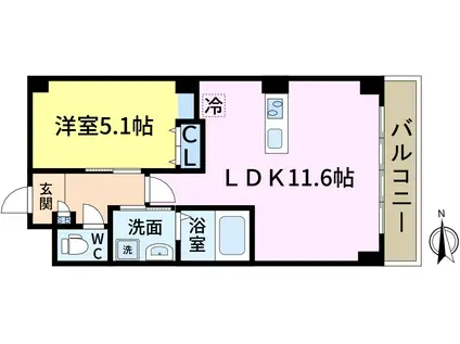 リリ・レア(1LDK/2階)の間取り写真