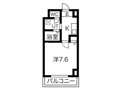 TS新生(1K/4階)の間取り写真