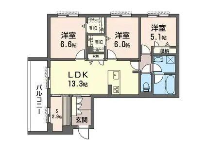 K.レジデンスYAHARA(3SLDK/3階)の間取り写真