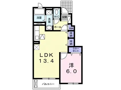 ノイ ナリッシュ(1LDK/1階)の間取り写真