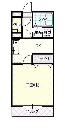 ガーデンヒルズ小白川(1DK/3階)の間取り写真