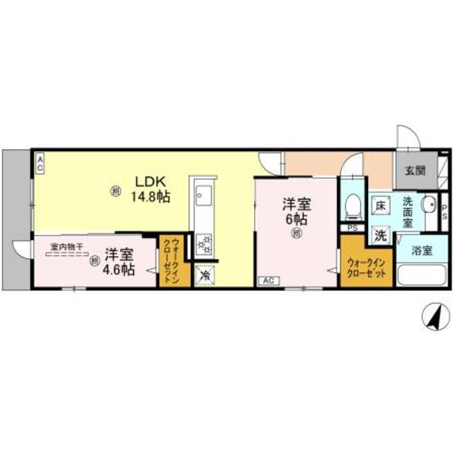DSOPHIA(2LDK/2階)の間取り写真