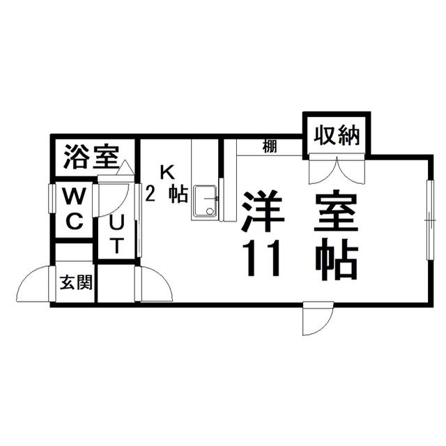 ミキハウス(1K/2階)の間取り写真