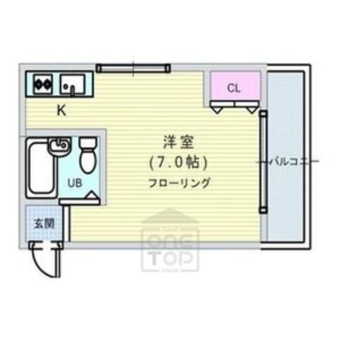 プレアール中桜塚(ワンルーム/2階)の間取り写真