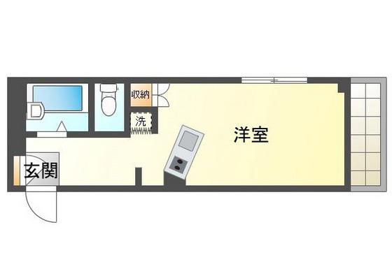 アルフィーネシマムラ(ワンルーム/2階)の間取り写真