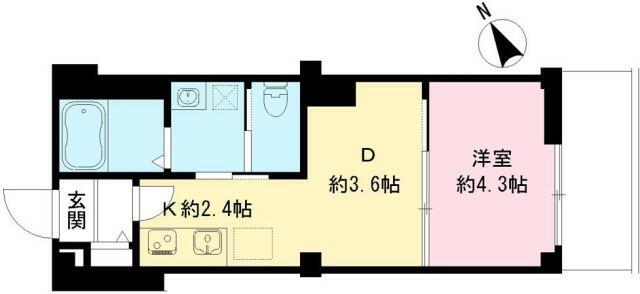 つむぎの杜 西荻みなみ(1DK/2階)の間取り写真