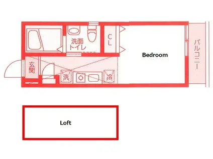 アイズツインレジデンス(ワンルーム/1階)の間取り写真