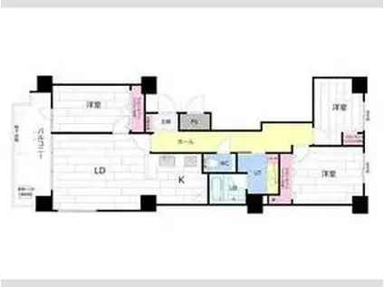 ダイアパレスアヴェニュー植物園(3LDK/12階)の間取り写真