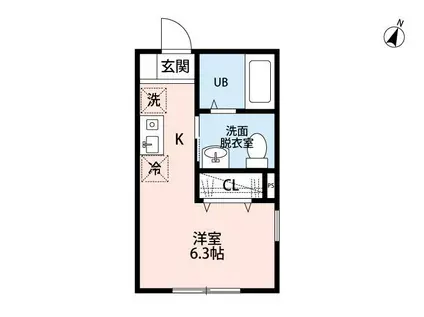 クレイス町田(ワンルーム/1階)の間取り写真