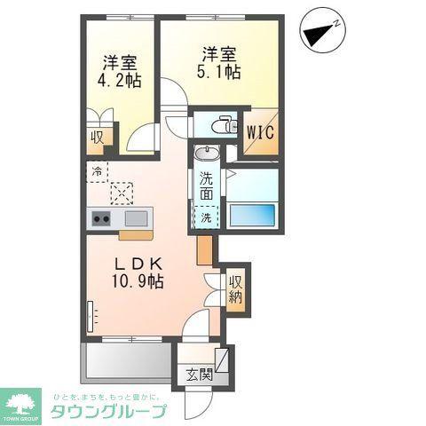 サンクチュアリ(2LDK/1階)の間取り写真