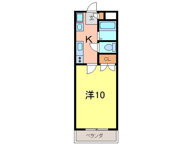 ジュネスFK(1K/1階)の間取り写真