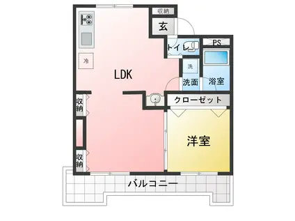 メゾンブレス(1LDK/3階)の間取り写真