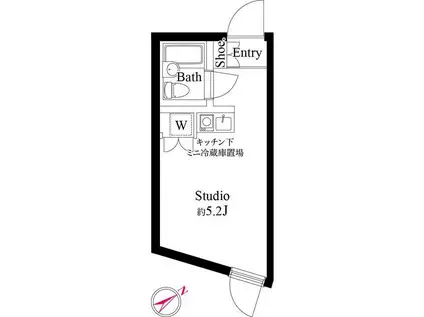 サタケドリームコート(ワンルーム/1階)の間取り写真