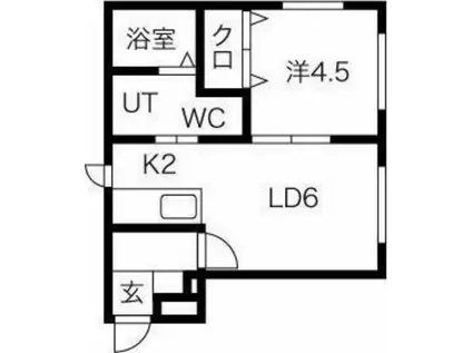 MAISON KAMUY HOKUDAIMAEメゾンカムイホクダイマ(1LDK/4階)の間取り写真