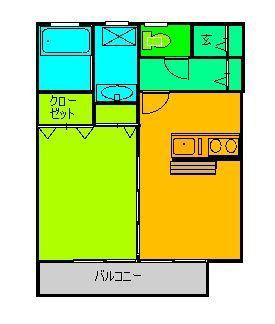 HATUKI3(1DK/1階)の間取り写真