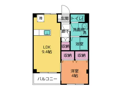 ルミエール(1LDK/2階)の間取り写真