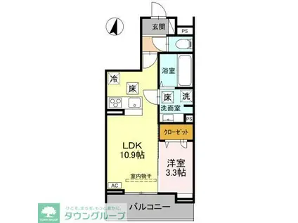 BEL CUORE YONO(1LDK/1階)の間取り写真