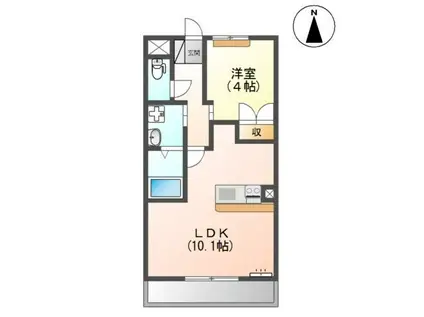 サンライズ戸田(1LDK/2階)の間取り写真