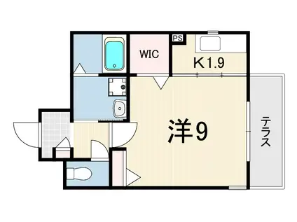 グランド上祇園(1K/1階)の間取り写真