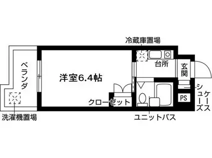 パティオ101(1K/2階)の間取り写真