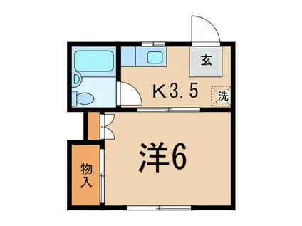 ハイツKM(1K/1階)の間取り写真