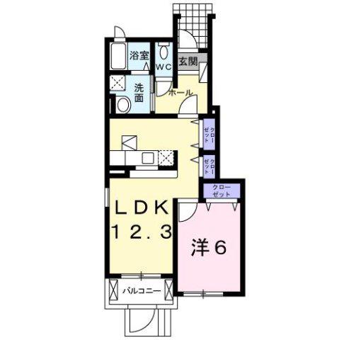 コンプリオ・カーサ(1LDK/1階)の間取り写真