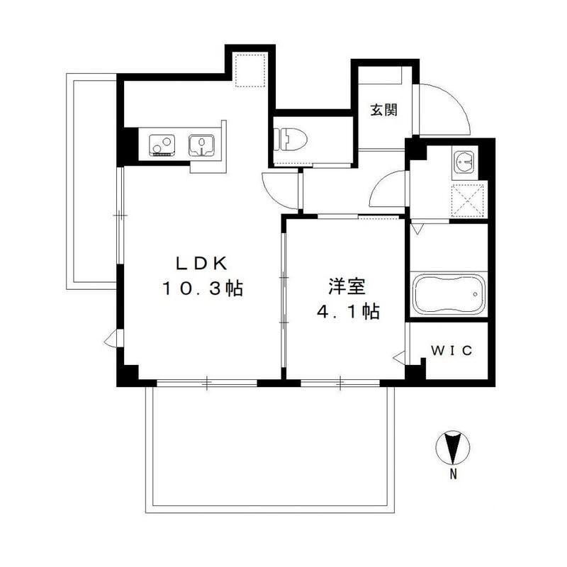 ガレ本八幡(1LDK/4階)の間取り写真