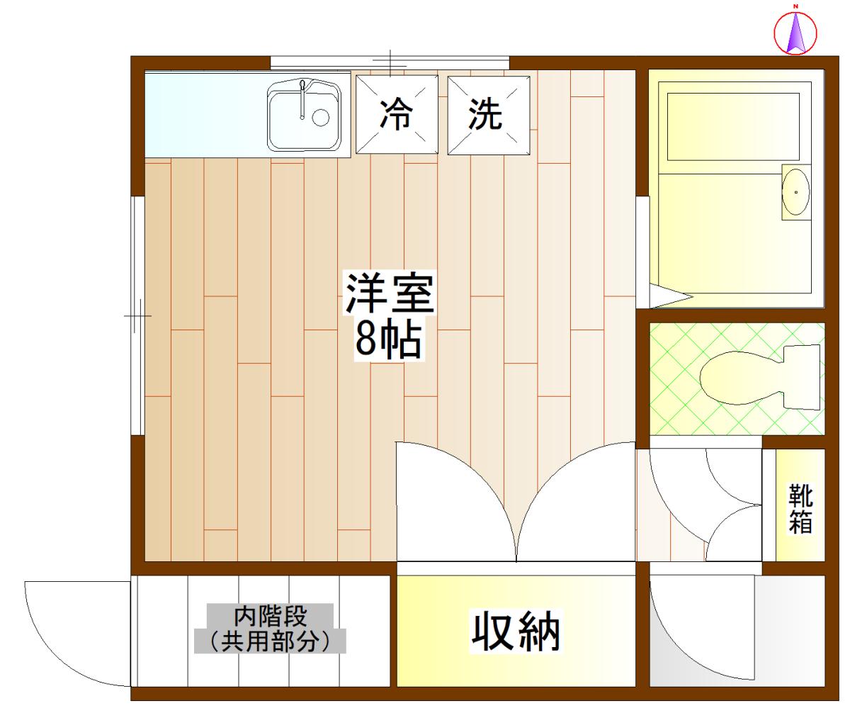 いずみコーポ(ワンルーム/2階)の間取り写真
